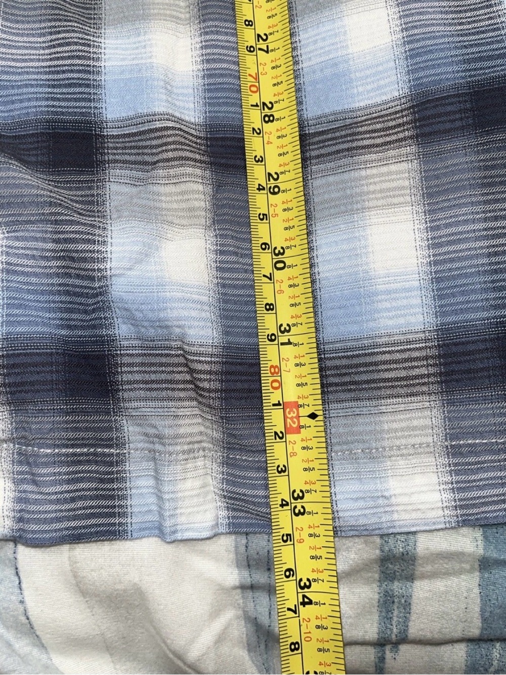 Van Heusen Light Blue and White Plaid Button-Down Shirt 4XL - Picture 5 of 8